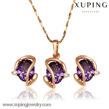 62397-Xuping Hot New Jewelry Jewelry Design Juego de joyas de oro